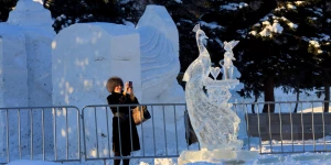 Ледовые скульптуры в Барнауле. 