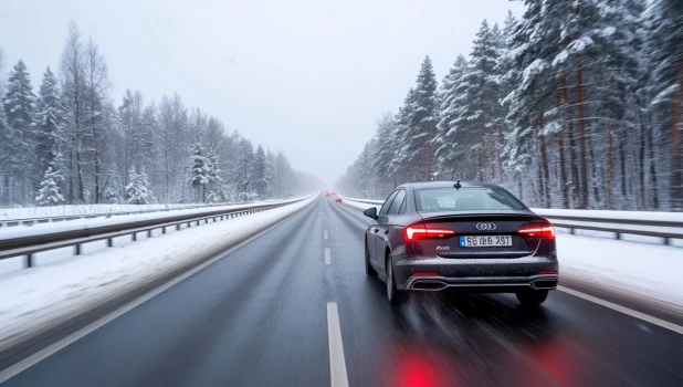 Поездка. Гололед. Трасса. 