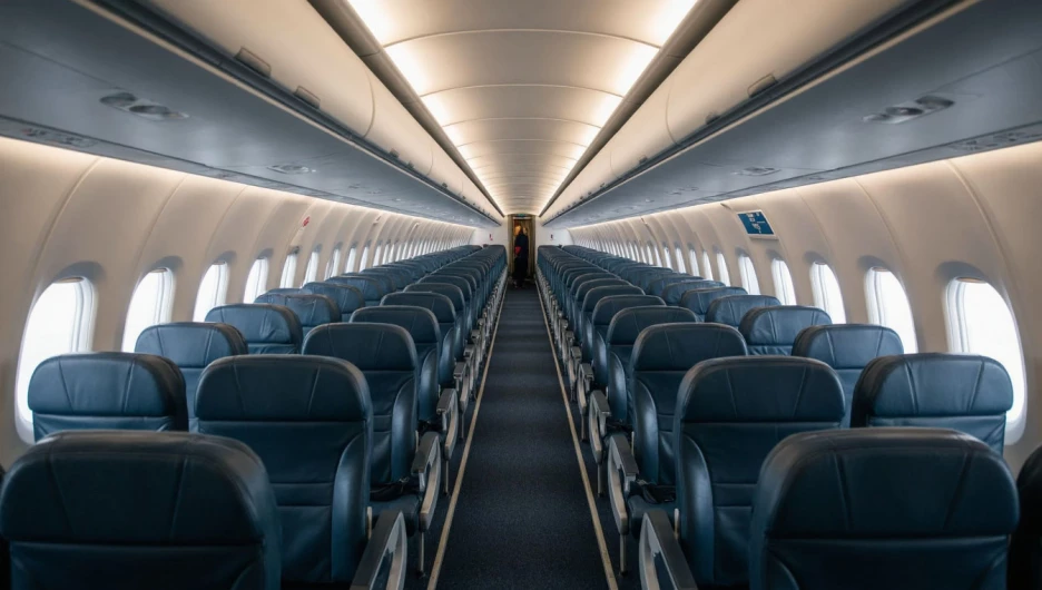 Самолет. Салон самолета. Перелет. Рейс