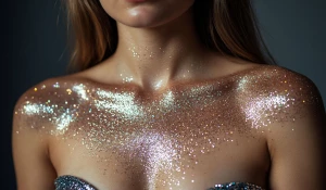 Макияж. Блестки. Сияние. Женщина