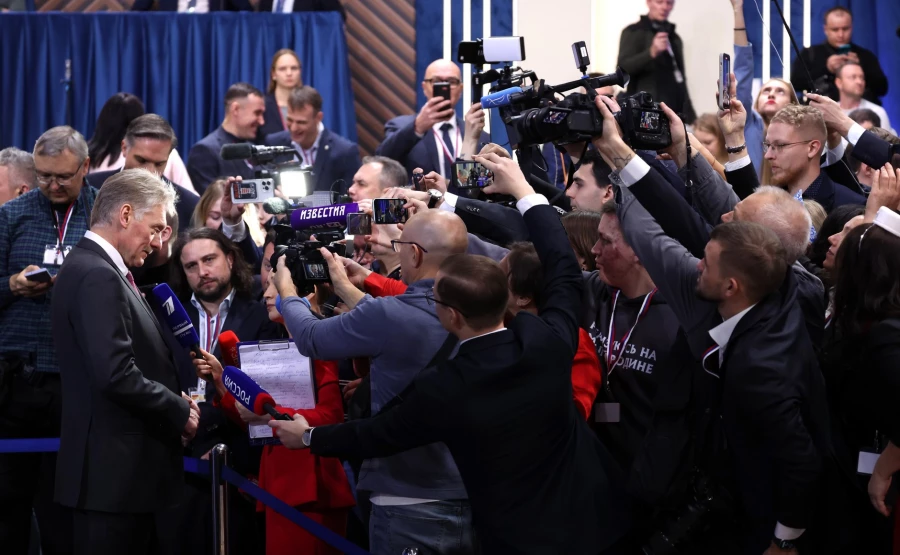 Перед началом программы «Итоги года с Владимиром Путиным».