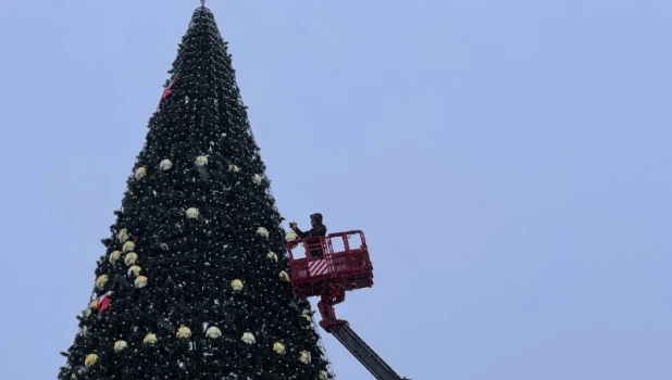 Главная елка в Барнауле на пл. Свободы 2025.