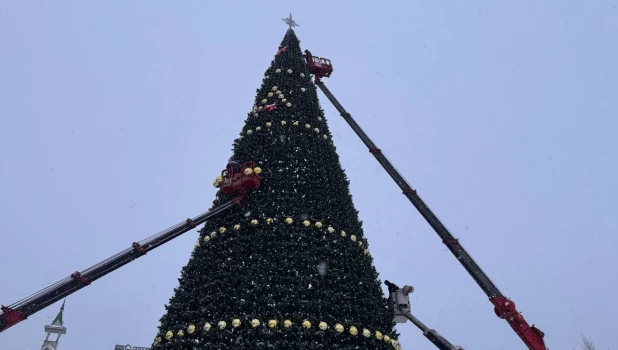 Главная елка в Барнауле на пл. Свободы 2025.