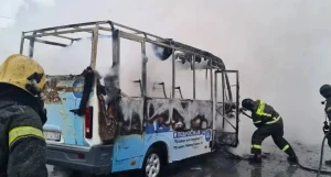 Барнаульская маршрутка №54 сгорела.