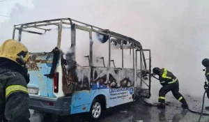 Барнаульская маршрутка №54 сгорела.