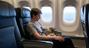 Самолет, перелет, питомец, путешествие