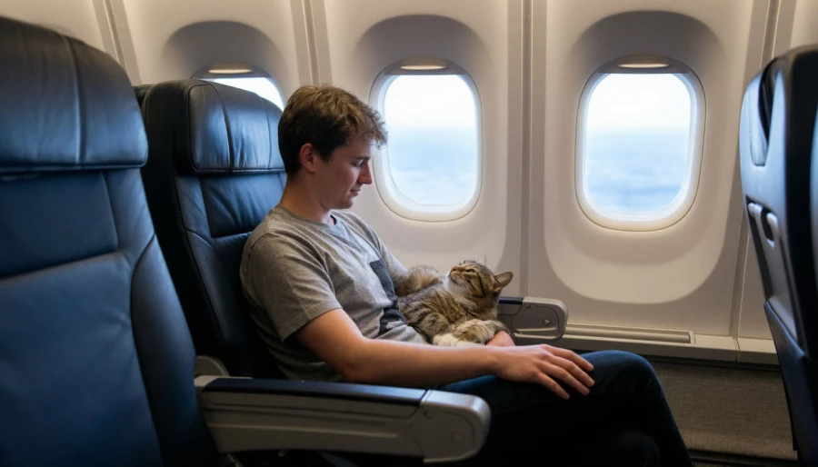 Самолет, перелет, питомец, путешествие