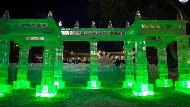 Ледовый городок в Новосибирске.