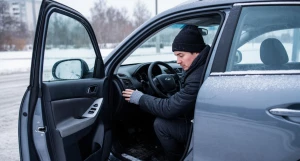 Морозы, автомобиль, машина, пассажир.