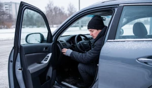 Морозы, автомобиль, машина, пассажир.