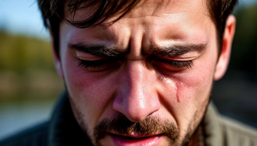 Мужчина плачет. Мужчина.