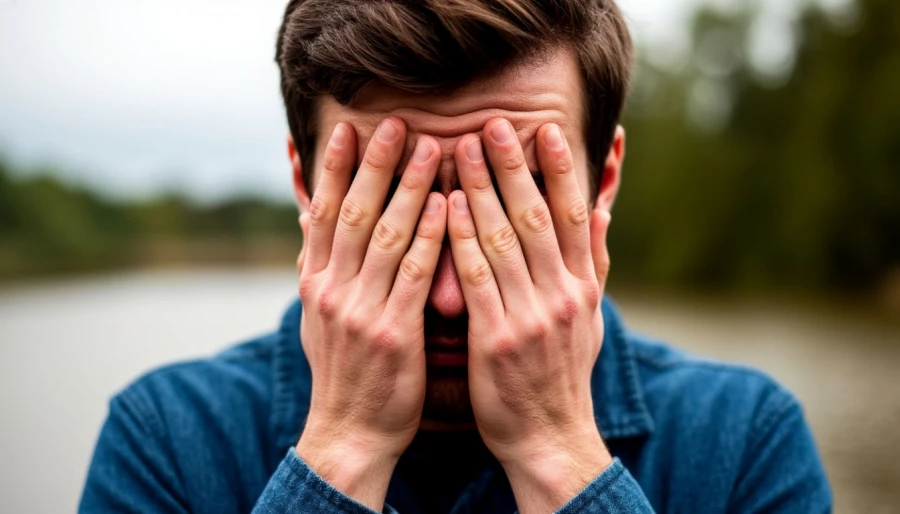 Мужчина плачет. Мужчина. Грусть.