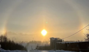 Солнечное гало в Новосибирске.