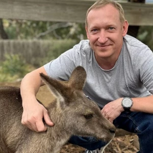 Сергей Блошкин и кенгуру.