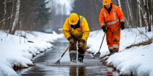 Вода, рабочие.