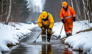 Вода, рабочие.