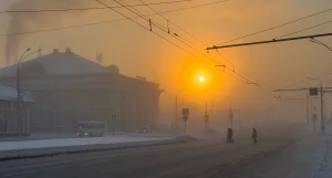 Зимний Барнаул. Холод. Мороз. Солнце. Утро.