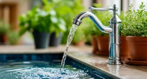 Вода из крана. Кран.