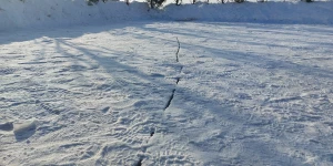 Треснувший лед на Оби, 19 января 2026. 