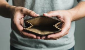 Банкротство. Отсутствие денег. Пустой кошелек. Деньги