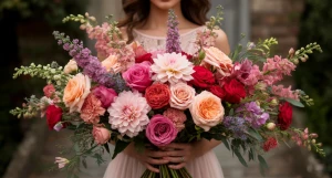 Девушка с цветами.