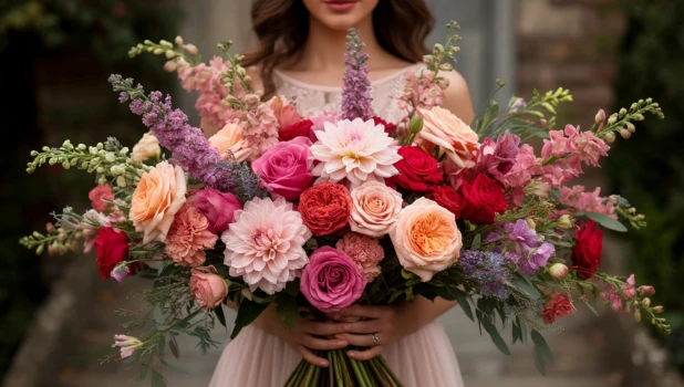 Девушка с цветами.