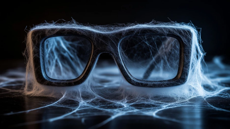 Очки 3D, очки в паутине.