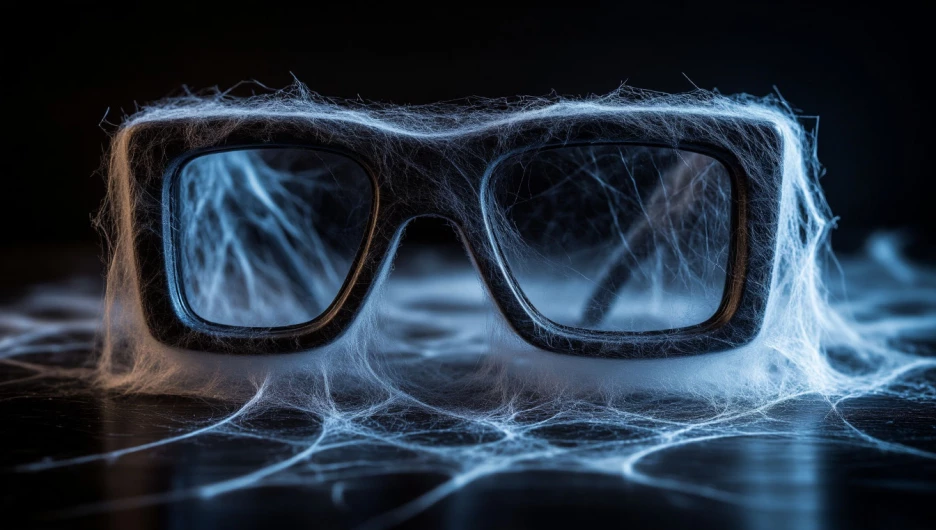 Очки 3D, очки в паутине.