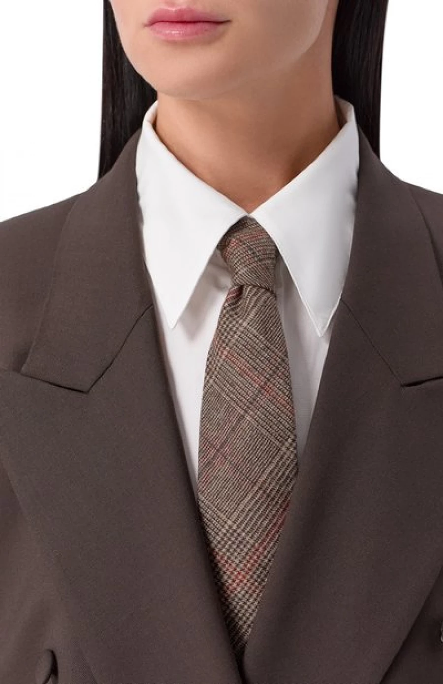 Шерстяной коричневый галстук, 36 750 рублей.