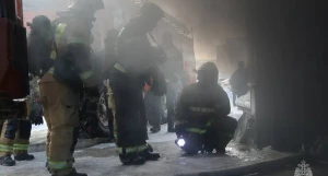 Пожар в подземном гараже на Взлетной