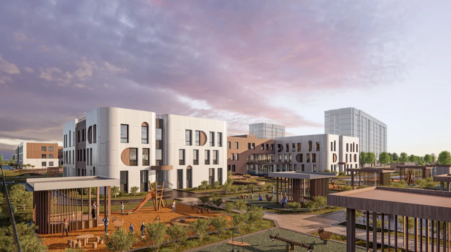 Визуализация социальных объектов в микрорайоне «Нью-Терра».