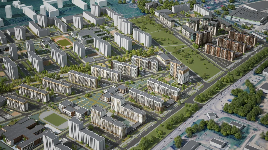 Визуализация вида сверху на ЖК «Нью-Терра».
