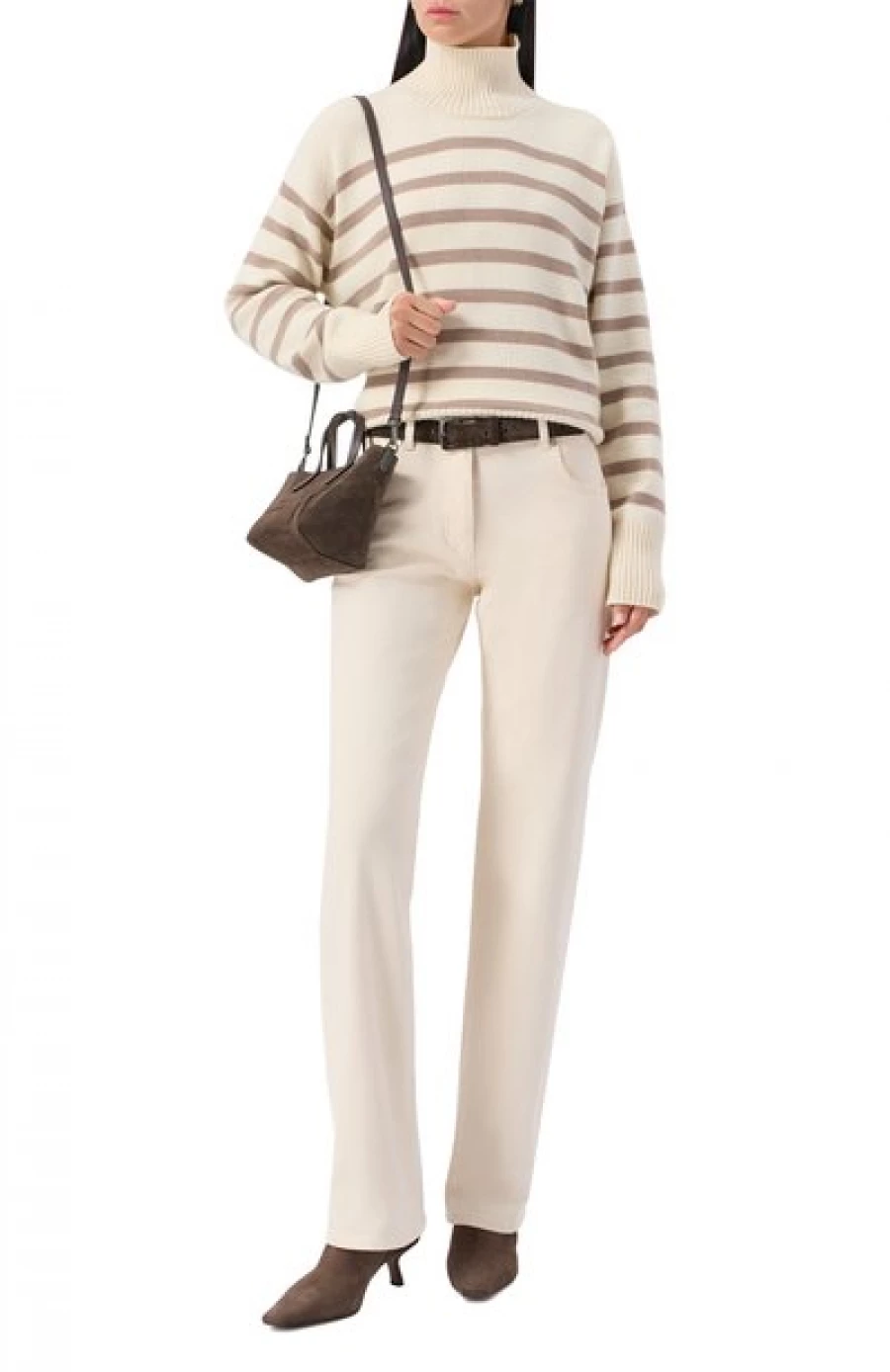 Кашемировый свитер в полоску, 157 500 рублей.