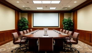 Зал переговоров. Стол переговоров.