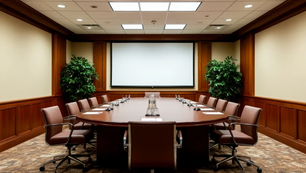 Зал переговоров. Стол переговоров.