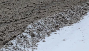 Снег. Песок. Грязь. Реагенты. Крупный план