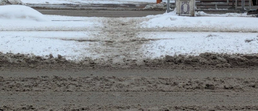 Переход. Реагенты. Снег. Песок. Грязь