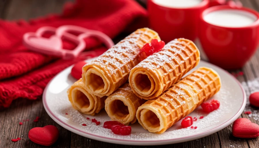 Вафельные трубочки. Сладости.