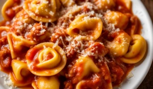 Тортеллини. Итальянское блюдо. Еда.