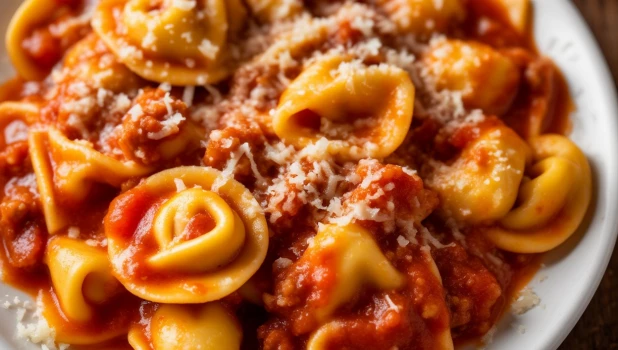 Тортеллини. Итальянское блюдо. Еда.