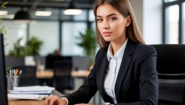 Работа. Офис. Девушка.