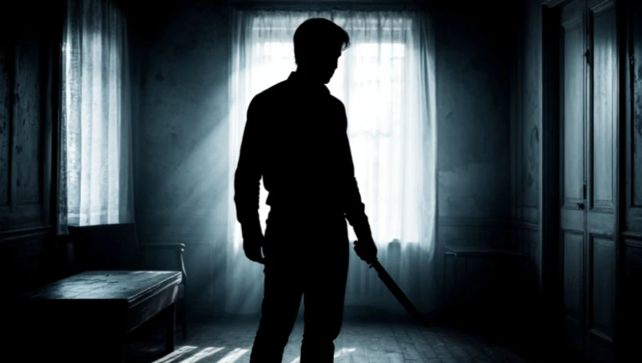 Нож. Человек с ножом. Опасность. Преступление.