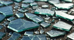 Разбитое стекло. Осколки.