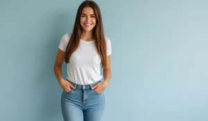 Девушка. Джинсы. Мода. 