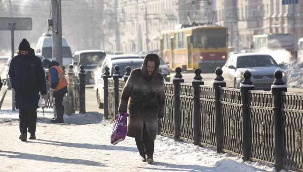 Зима в Барнауле. Мороз.
