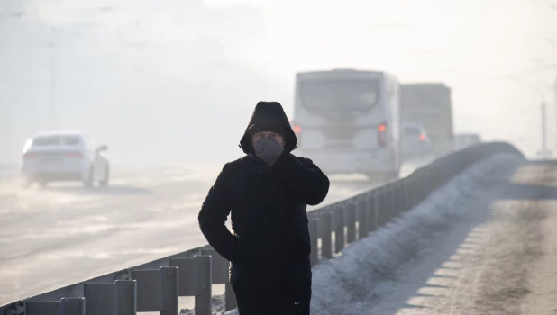 Зима в Барнауле. Мороз.