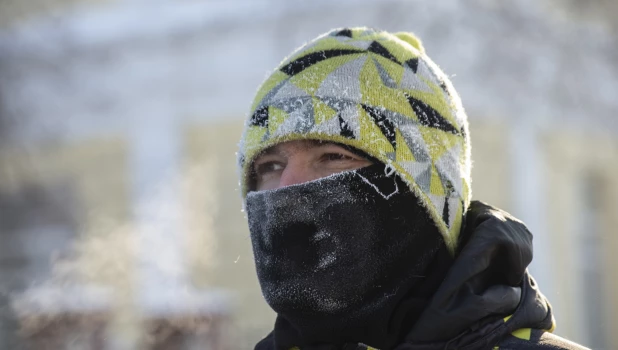 Холод. Мороз в Барнауле.