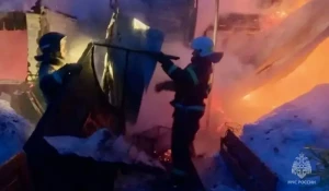 Пожар в селе Красногорское.