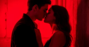 Поцелуй. Парень и девушка.