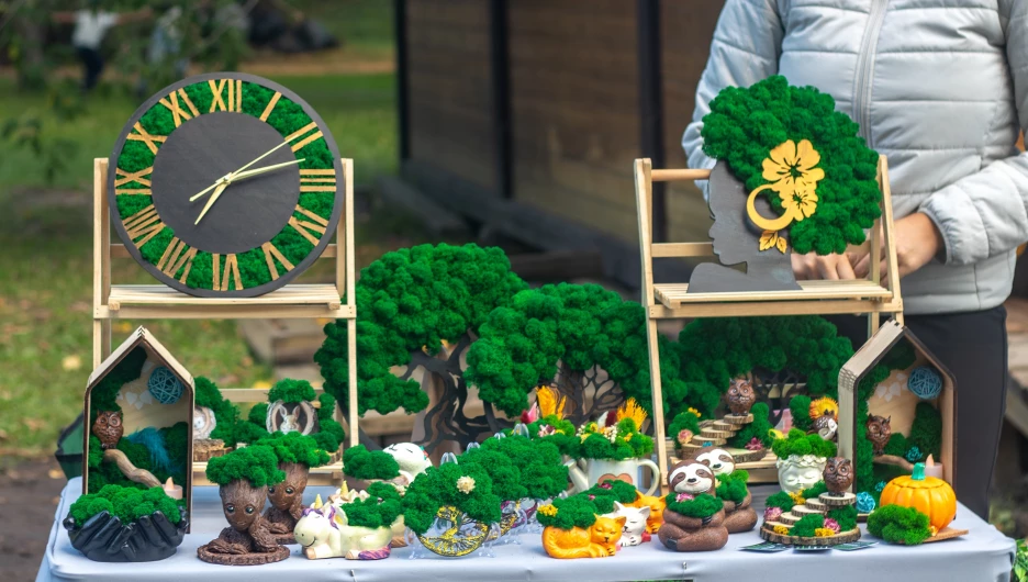 Наталья Сорокина. Изделия из стабилизированного мха